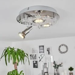 Hofstein Morges Deckenleuchte LED Chrom, Wei&szlig;, 3-flammig -LED Leuchten Verkäufe 2022 morges deckenleuchte h3570890 8