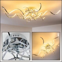 LED Leuchten Verkäufe 2022 29 Hofstein MOSKAU Deckenleuchte LED Chrom, 6-flammig