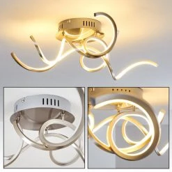 Hofstein Moskau Deckenleuchte LED Nickel-Matt, 1-flammig -LED Leuchten Verkäufe 2022 moskau deckenleuchte h169309 17