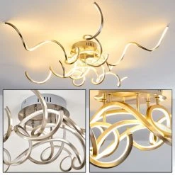 Hofstein Moskau Deckenleuchte LED Nickel-Matt, 6-flammig