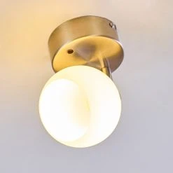 Hofstein Motala Deckenleuchte LED Nickel-Matt, Wei&szlig;, 1-flammig, Fernbedienung, Farbwechsler -LED Leuchten Verkäufe 2022 motala deckenleuchte h3298237 do1 11