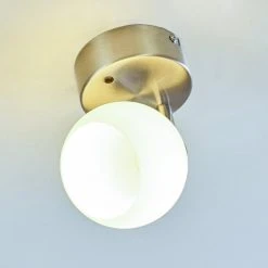 Hofstein Motala Deckenleuchte LED Nickel-Matt, Wei&szlig;, 1-flammig, Fernbedienung, Farbwechsler -LED Leuchten Verkäufe 2022 motala deckenleuchte h3298237 do1 12