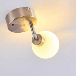 Hofstein Motala Deckenleuchte LED Nickel-Matt, Wei&szlig;, 1-flammig, Fernbedienung, Farbwechsler -LED Leuchten Verkäufe 2022 motala deckenleuchte h3298237 do1 14