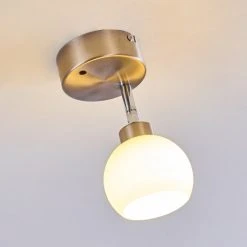 Hofstein Motala Deckenleuchte LED Nickel-Matt, Wei&szlig;, 1-flammig, Fernbedienung, Farbwechsler -LED Leuchten Verkäufe 2022 motala deckenleuchte h3298237 do1 15