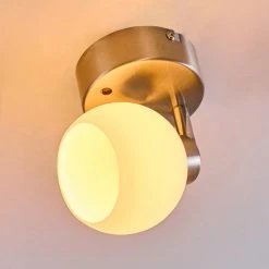 Hofstein Motala Deckenleuchte LED Nickel-Matt, Wei&szlig;, 1-flammig, Fernbedienung, Farbwechsler -LED Leuchten Verkäufe 2022 motala deckenleuchte h3298237 do1 20