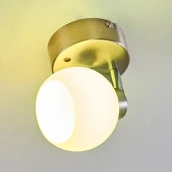 Hofstein Motala Deckenleuchte LED Nickel-Matt, Wei&szlig;, 1-flammig, Fernbedienung, Farbwechsler -LED Leuchten Verkäufe 2022 motala deckenleuchte h3298237 do1 21