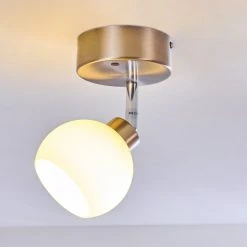 Hofstein Motala Deckenleuchte LED Nickel-Matt, Wei&szlig;, 1-flammig, Fernbedienung, Farbwechsler -LED Leuchten Verkäufe 2022 motala deckenleuchte h3298237 do1 25