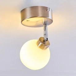 Hofstein Motala Deckenleuchte LED Nickel-Matt, Wei&szlig;, 1-flammig, Fernbedienung, Farbwechsler -LED Leuchten Verkäufe 2022 motala deckenleuchte h3298237 do1 27