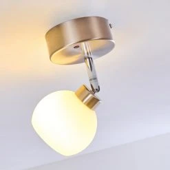 Hofstein Motala Deckenleuchte LED Nickel-Matt, Wei&szlig;, 1-flammig, Fernbedienung, Farbwechsler -LED Leuchten Verkäufe 2022 motala deckenleuchte h3298237 do1 28