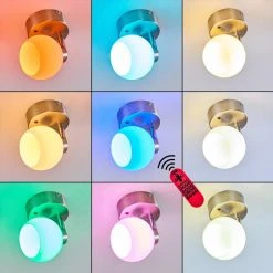 Hofstein Motala Deckenleuchte LED Nickel-Matt, Wei&szlig;, 1-flammig, Fernbedienung, Farbwechsler -LED Leuchten Verkäufe 2022 motala deckenleuchte h3298237 do1 3
