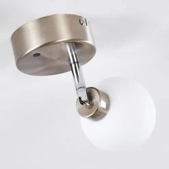 Hofstein Motala Deckenleuchte LED Nickel-Matt, Wei&szlig;, 1-flammig, Fernbedienung, Farbwechsler -LED Leuchten Verkäufe 2022 motala deckenleuchte h3298237 do1 7