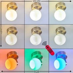 Hofstein Motala Deckenleuchte LED Nickel-Matt, Wei&szlig;, 1-flammig, Fernbedienung, Farbwechsler -LED Leuchten Verkäufe 2022 motala deckenleuchte h3298237 do1 8