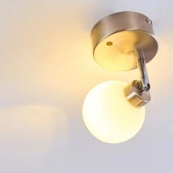 Hofstein Motala Deckenleuchte LED Nickel-Matt, Wei&szlig;, 1-flammig, Fernbedienung, Farbwechsler -LED Leuchten Verkäufe 2022 motala deckenleuchte h3298237 do1 9