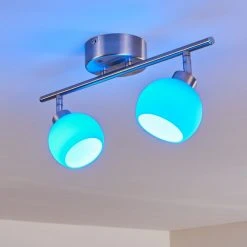 Hofstein Motala Deckenleuchte LED Nickel-Matt, 2-flammig, Fernbedienung, Farbwechsler -LED Leuchten Verkäufe 2022 motala deckenleuchte h3299944 do2 17