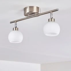 Hofstein Motala Deckenleuchte LED Nickel-Matt, 2-flammig, Fernbedienung, Farbwechsler -LED Leuchten Verkäufe 2022 motala deckenleuchte h3299944 do2 18