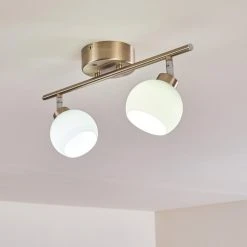 Hofstein Motala Deckenleuchte LED Nickel-Matt, 2-flammig, Fernbedienung, Farbwechsler -LED Leuchten Verkäufe 2022 motala deckenleuchte h3299944 do2 19