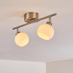 Hofstein Motala Deckenleuchte LED Nickel-Matt, 2-flammig, Fernbedienung, Farbwechsler -LED Leuchten Verkäufe 2022 motala deckenleuchte h3299944 do2 21