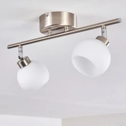 Hofstein Motala Deckenleuchte LED Nickel-Matt, 2-flammig, Fernbedienung, Farbwechsler -LED Leuchten Verkäufe 2022 motala deckenleuchte h3299944 do2 4