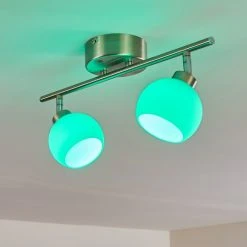 Hofstein Motala Deckenleuchte LED Nickel-Matt, 2-flammig, Fernbedienung, Farbwechsler -LED Leuchten Verkäufe 2022 motala deckenleuchte h3299944 do2 8