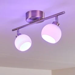 Hofstein Motala Deckenleuchte LED Nickel-Matt, 2-flammig, Fernbedienung, Farbwechsler -LED Leuchten Verkäufe 2022 motala deckenleuchte h3299944 do2 9