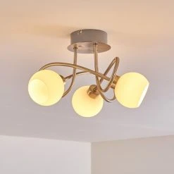 Hofstein Motala Deckenleuchte LED Nickel-Matt, 3-flammig, Fernbedienung, Farbwechsler -LED Leuchten Verkäufe 2022 motala deckenleuchte h3299975 do2 12