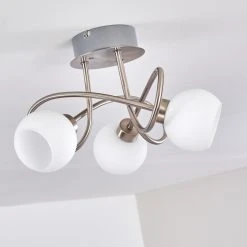 Hofstein Motala Deckenleuchte LED Nickel-Matt, 3-flammig, Fernbedienung, Farbwechsler -LED Leuchten Verkäufe 2022 motala deckenleuchte h3299975 do2 18