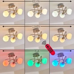 Hofstein Motala Deckenleuchte LED Nickel-Matt, 3-flammig, Fernbedienung, Farbwechsler -LED Leuchten Verkäufe 2022 motala deckenleuchte h3299975 do2 6