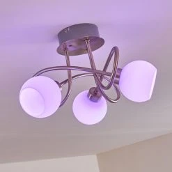 Hofstein Motala Deckenleuchte LED Nickel-Matt, 3-flammig, Fernbedienung, Farbwechsler -LED Leuchten Verkäufe 2022 motala deckenleuchte h3299975 do2 9