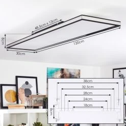 Hofstein Nabbas Deckenpanel LED Schwarz, 1-flammig, Fernbedienung -LED Leuchten Verkäufe 2022 nabbas deckenpanel h3580479 3