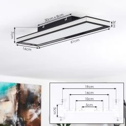 Hofstein Nabbas Deckenpanel LED Schwarz, 1-flammig -LED Leuchten Verkäufe 2022 nabbas deckenpanel h3580493 3
