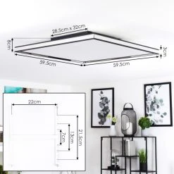 Hofstein Nabbas Deckenpanel LED Schwarz, 1-flammig -LED Leuchten Verkäufe 2022 nabbas deckenpanel h3582046 3