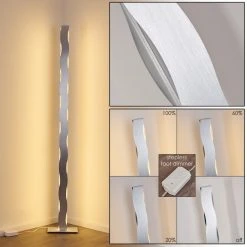 Hofstein Nagold Stehleuchte LED Nickel-Matt, Chrom, 1-flammig