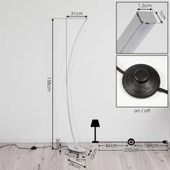 Hofstein Nagu Stehleuchte LED Nickel-Matt, 1-flammig -LED Leuchten Verkäufe 2022 nagu stehleuchte h3375099 3
