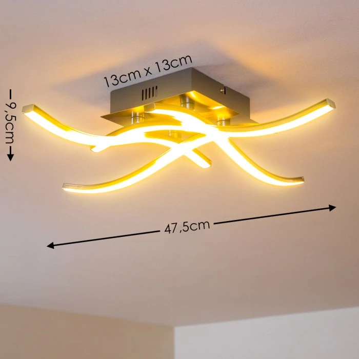 Hofstein Nanaimo Deckenleuchte LED Nickel-Matt, 4-flammig 2 Hofstein Nanaimo Deckenleuchte LED Nickel-Matt, 4-flammig – Bild 2