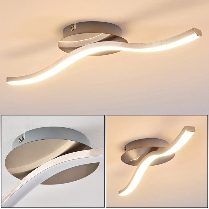 Hofstein Nendaz Deckenleuchte LED Nickel-Matt, 1-flammig 1 Hofstein Nendaz Deckenleuchte LED Nickel-Matt, 1-flammig