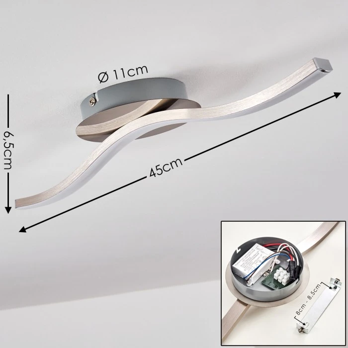 Hofstein Nendaz Deckenleuchte LED Nickel-Matt, 1-flammig 2 Hofstein Nendaz Deckenleuchte LED Nickel-Matt, 1-flammig – Bild 2
