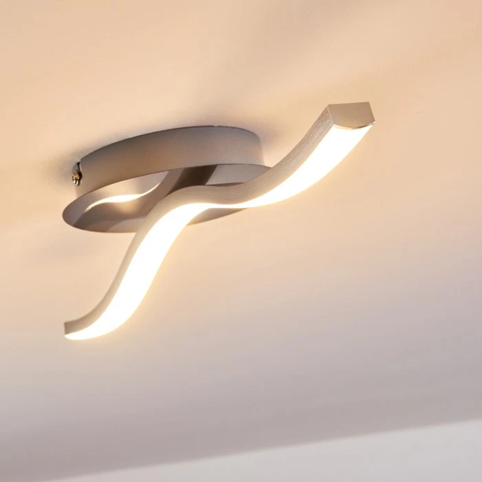 Hofstein Nendaz Deckenleuchte LED Nickel-Matt, 1-flammig 8 Hofstein Nendaz Deckenleuchte LED Nickel-Matt, 1-flammig – Bild 8