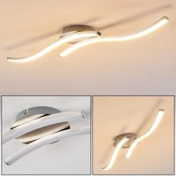 Hofstein Nendaz Deckenleuchte LED Nickel-Matt, 2-flammig