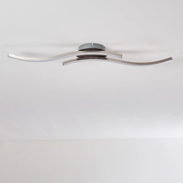 Hofstein Nendaz Deckenleuchte LED Nickel-Matt, 2-flammig 12 Hofstein Nendaz Deckenleuchte LED Nickel-Matt, 2-flammig – Bild 12