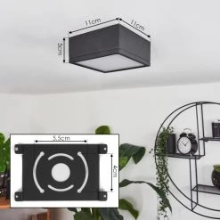 Hofstein Netstal Deckenleuchte LED Anthrazit, 1-flammig -LED Leuchten Verkäufe 2022 netstal deckenleuchte h3550229 3