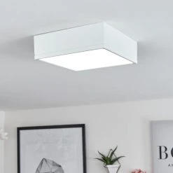 Hofstein Netstal Deckenleuchte LED Wei&szlig;, 1-flammig