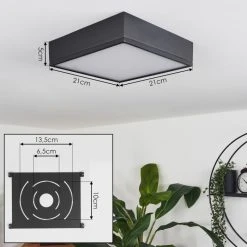 Hofstein Netstal Deckenleuchte LED Schwarz, 1-flammig -LED Leuchten Verkäufe 2022 netstal deckenleuchte h3550731 3