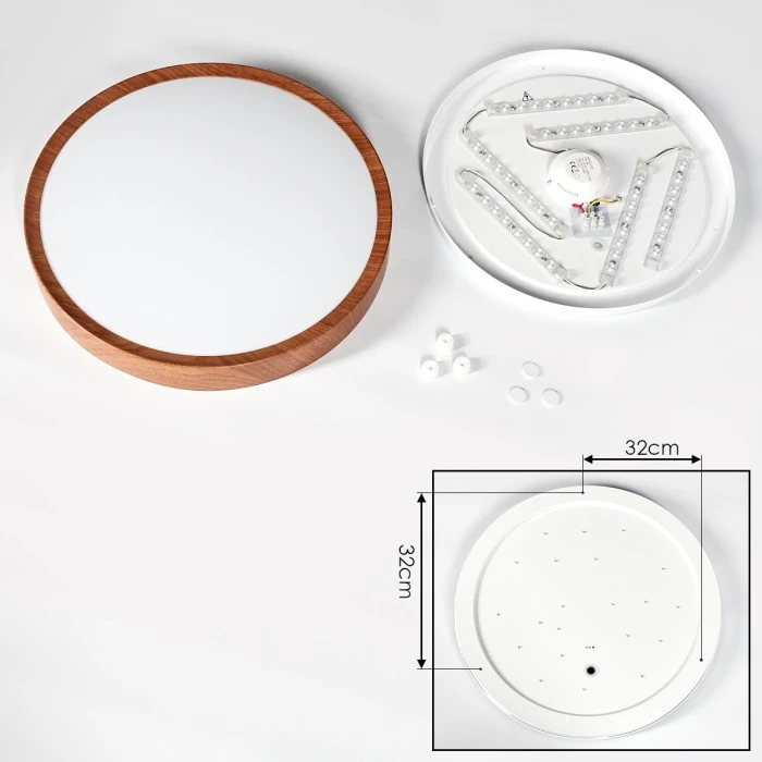 Hofstein Nexo Deckenleuchte LED Weiß, Holz dunkel, 1-flammig 5 Hofstein Nexo Deckenleuchte LED Weiß, Holz dunkel, 1-flammig – Bild 5