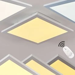 Hofstein Nexo Deckenpanel LED Wei&szlig;, 1-flammig, Fernbedienung