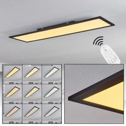 Hofstein Nexo LED Panel Schwarz, 1-flammig, Fernbedienung
