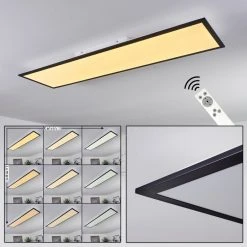 Hofstein Nexo LED Panel Schwarz, 1-flammig, Fernbedienung