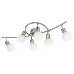 Nino Leuchten LOXY Deckenleuchte LED Nickel-Matt, 6-flammig