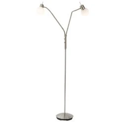 Nino Leuchten LOXY Stehleuchte LED Nickel-Matt, 2-flammig