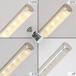 Hofstein Noppa Deckenleuchte LED Nickel-Matt, Chrom, 2-flammig, Fernbedienung, Farbwechsler -LED Leuchten Verkäufe 2022 noppa deckenleuchte h3580158 2