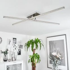 Hofstein Noppa Deckenleuchte LED Nickel-Matt, Chrom, 2-flammig, Fernbedienung, Farbwechsler -LED Leuchten Verkäufe 2022 noppa deckenleuchte h3580158 9